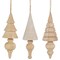 Northlight Set of 3 Natural Trees Wooden Christmas Ornaments 5.5"